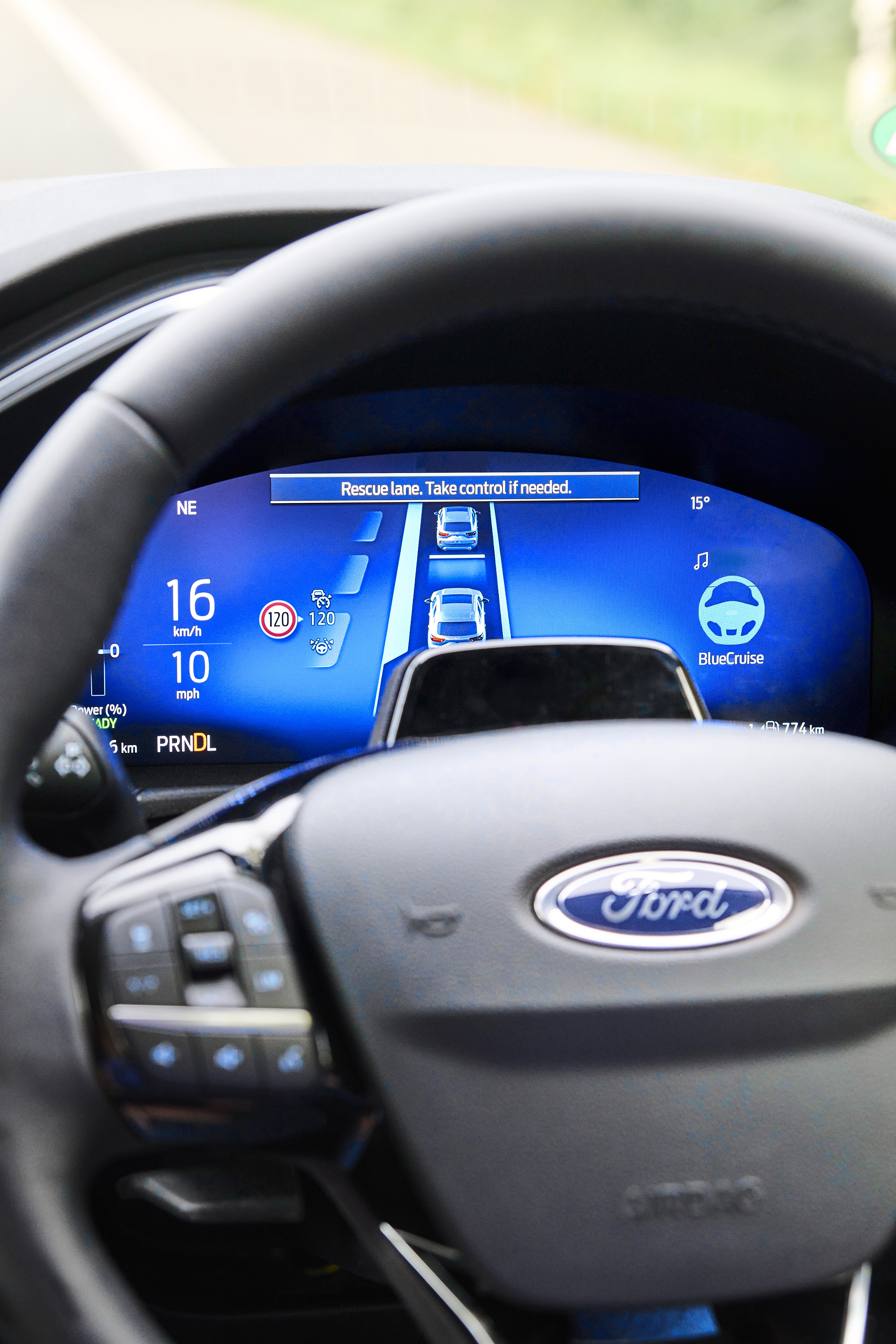 Ford Kuga demonstrating BlueCruise hands-free highway driving technology