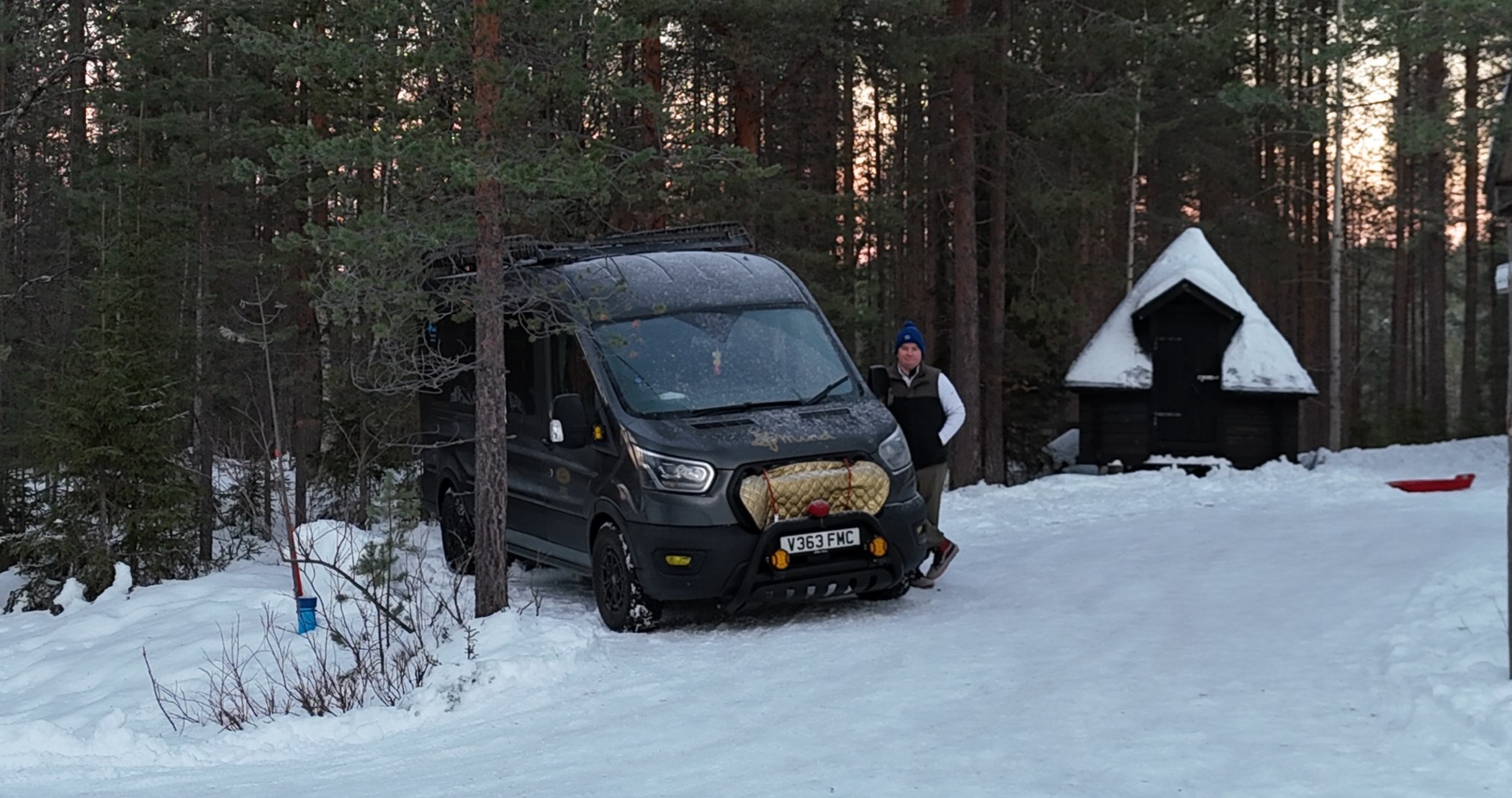 Matt Rice with his modified Transit