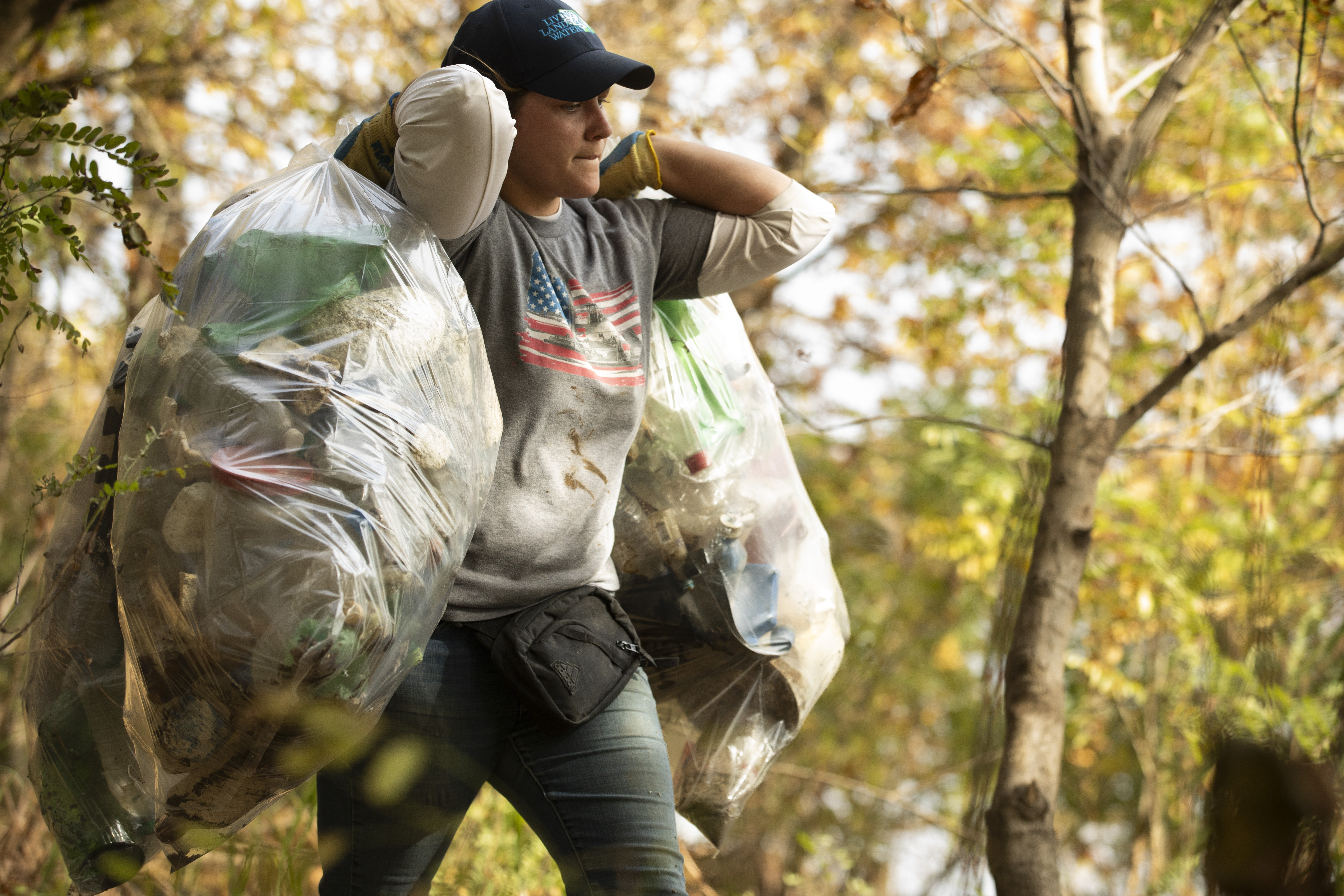A team of volunteers from Ford and other local organizations partnered with Living Lands and Waters to help with a cleanup of the Ohio River in Louisville, Kentucky, in October 2024.