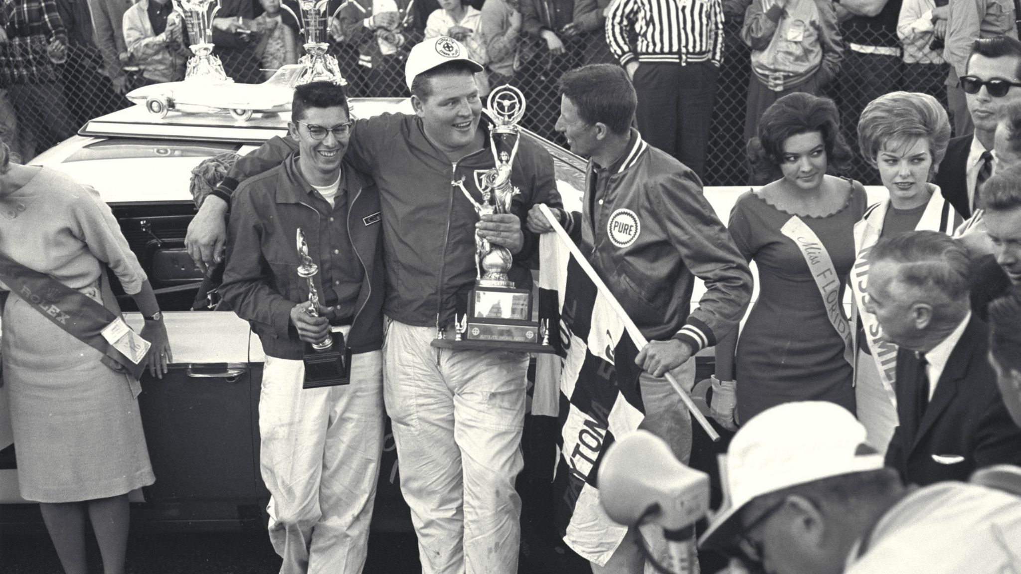 Tiny Lund took Ford to Victory Lane at the Daytona 500 for the first of four visits in the 1960s. 