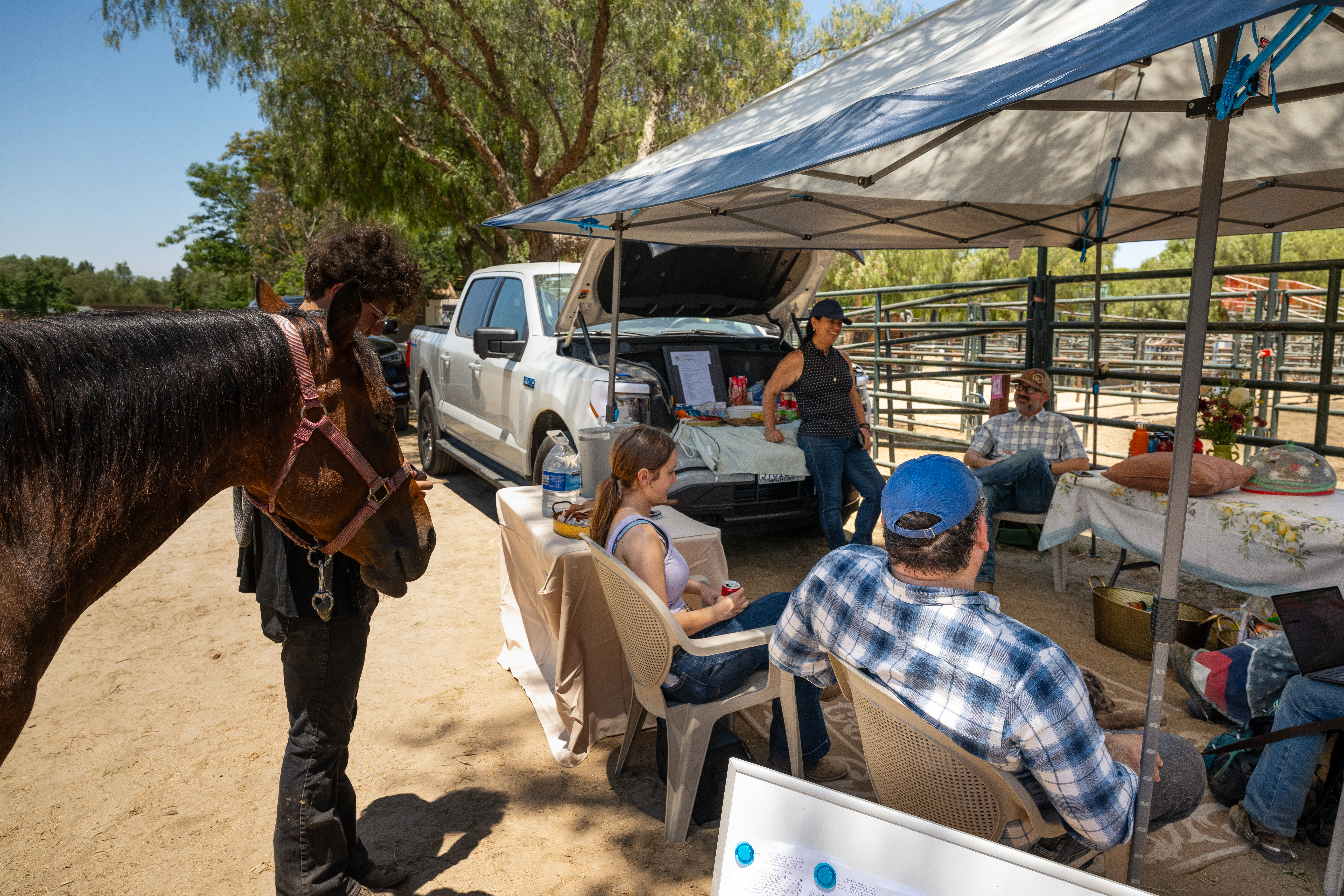 From hauling horses to hosting judges, the F-150 Lightning played a key role in the annual Mudslingers summer fundraiser held in Southern California.