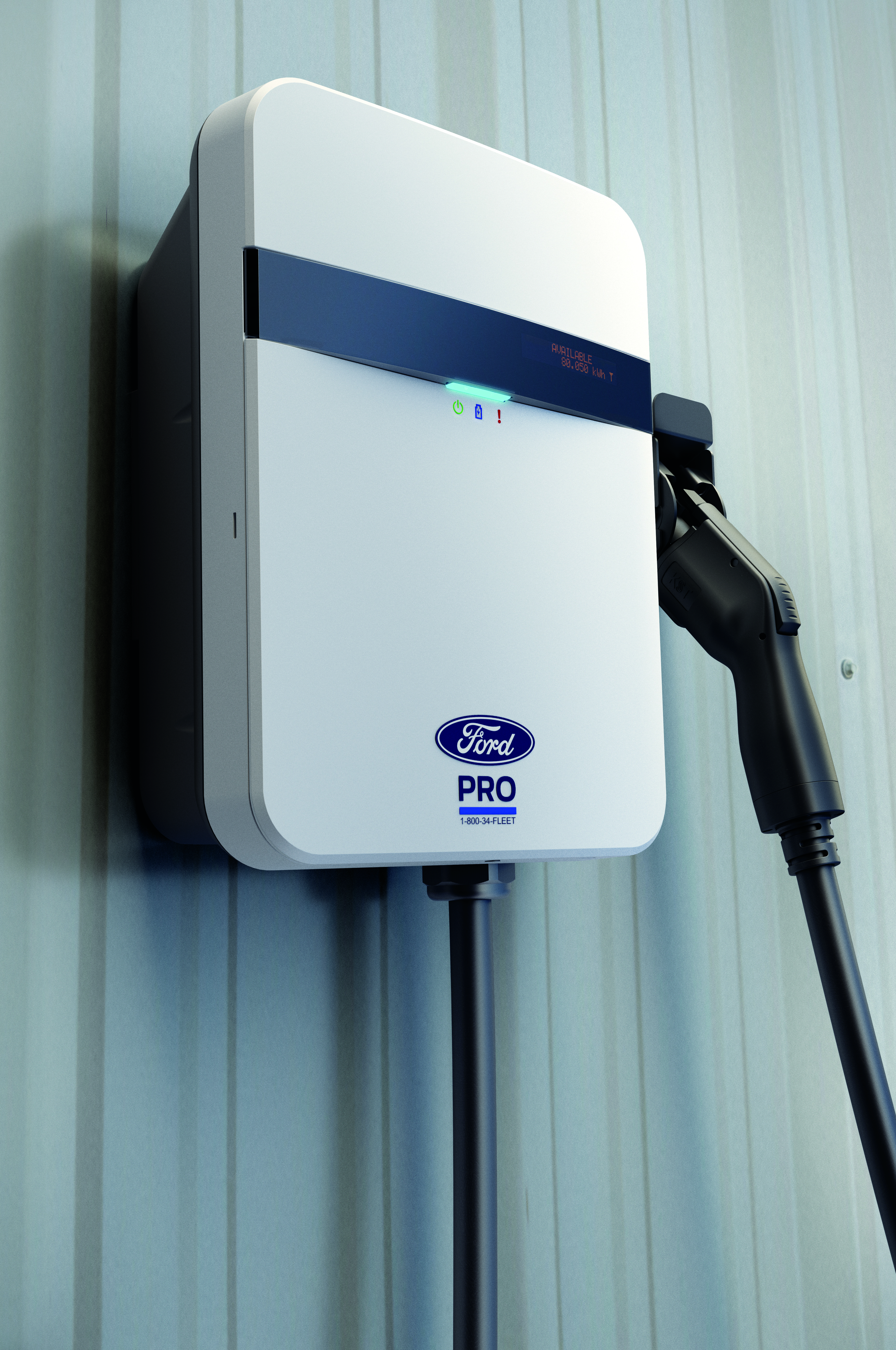 A Ford Pro electric vehicle charger
