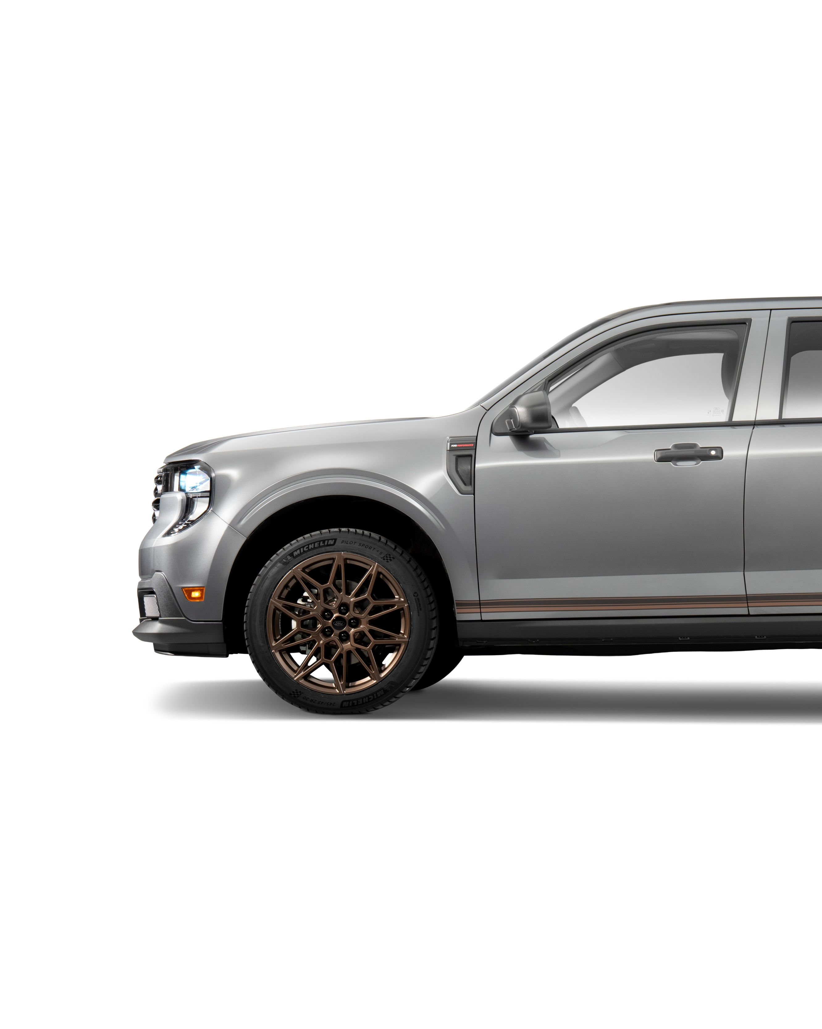 At SEMA 2025, we're showcasing a Ford Custom Garage Project Vehicle, courtesy of Ford Performance Parts — the Ford Maverick 300T. 